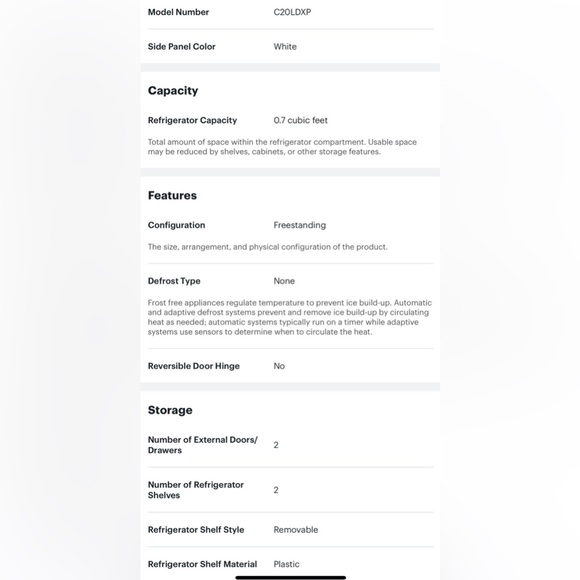 Mini Refrigerator - Pink - Cooluli - Concord 0.7 Cu. Ft. - Picture 7 of 11